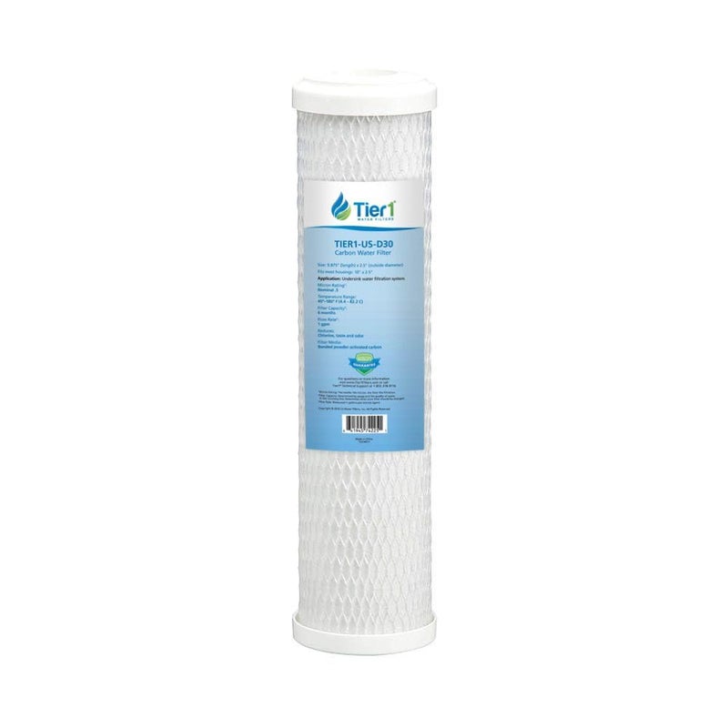 Tier1 0.5 Micron 10 Inch x 2.5 Inch | Radial Flow Whole House Carbon Water Filter Replacement Cartridge | Compatible with Pentek CBC-10, Omnifilter CB3, GE FXUVC, FXULC, Home Water Filter - Image 1